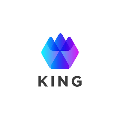 King Colorful logo abstract branding business colorful design diamond elegant illustration king logo symbol technology ui vector