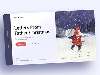 Letters From Father Christmas book - Web Concept Design adobe photoshop book chile christmas concept web design dribbble figma graphic design happychristmas happyholidays jrrtolkien lettersfromfatherchristmas navidad photoshop snow typography ui web web design