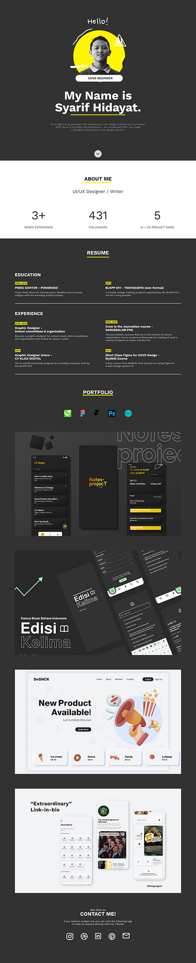 UI/UX PORTFOLIO - 2023 black design figma framer portfolio ui ux web design