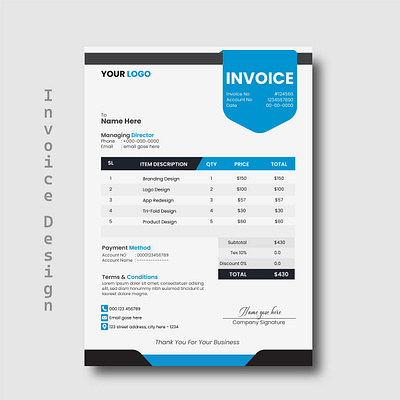 Business invoice template design bill branding creative creative invoice design graphic design illustration invoice invoice design modern vector