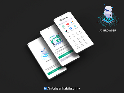 AI Browser - Ahsan Habib Sunny ahsnahabibsunny ai app ui mockup ui