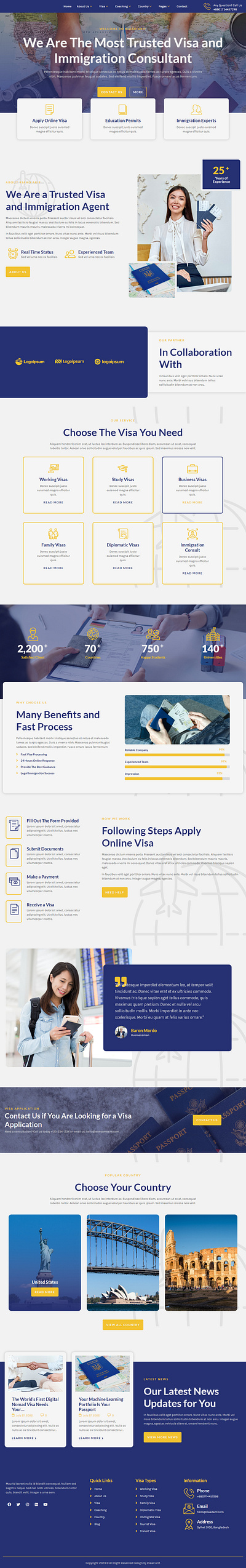 Immigration & Visa Consulting Website abroad website agency website agent website business website consulting website design elementor website immigration website landing page professional website responsive website service website tourism website visa agent website visa service website web designer website design wordpress wordpress landing wordpress website