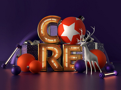 DeviantArt Core Holiday Masthead in Purple 3d 3d art art art direction artwork branding christmas clean corporate design digital digitalart graphic graphic design holiday icon identity logo masthead