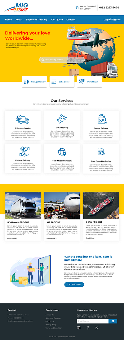 Delivery Service Website homepage design landing page design website design website designs website homepage website ui