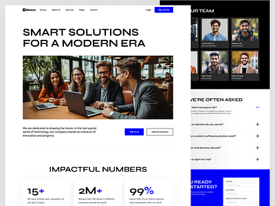Masco IT Solutions Website Design agency business colorful design design homepage it it service landing minimal modern design ui web website