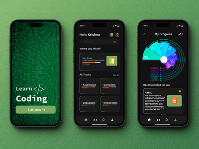 CodeCraft: Learn to Code Anytime, Anywhere 🚀 code coding app design e learning app online education tech app technology app user experience user interface