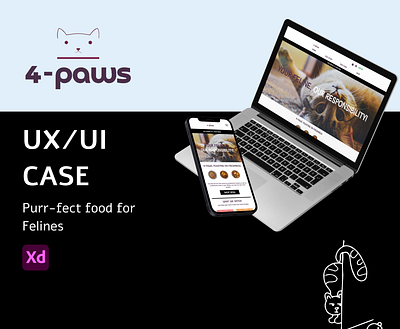 4-Paws UX/UI Case Study casestudy mobileapp responsivewebsite ui ux uxdesign website wireframes