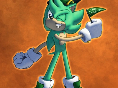 IRISH THE HEDGEHOG FAN ART!! character digital fan art fanart illustration irish irish the hedgehog jesus loves you!!! sonic sonic the hedgehog the mustard seed life