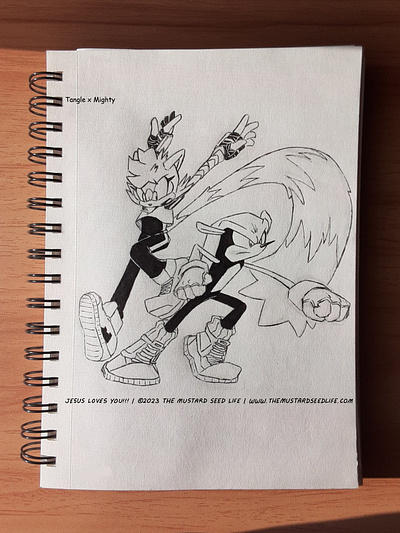 Don’t tangle with Tangle & Mighty! cartoon character characters fan art fanart finetip inks jesus loves you!!! mighty mighty the armadillo sketchbook sonic sonic the hedgehog tangle tangle the lemur tangle x mighty the mustard seed life traditional