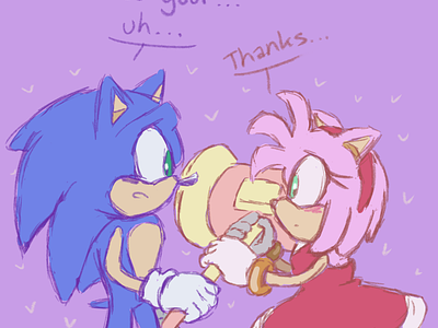 Look who’s blushing — Sonic x Amy Piko Moment amy amy rose character characters digital fan art fanart jesus loves you!!! sonamy sonic sonic the hedgehog sonic x amy the mustard seed life