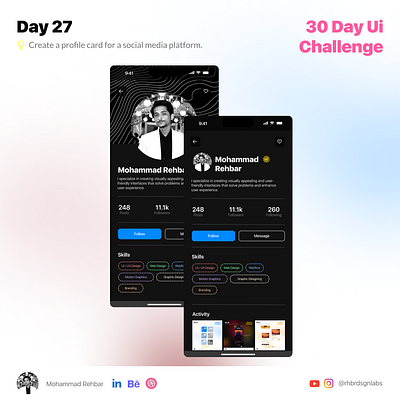Day 27 Social Media design app app shots branding design figma graphic design illustration logo ui ui design uiux ux ux design vector