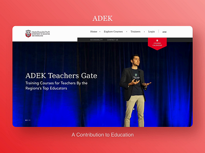 ADEK - A throwback card carousel design education landing simple ui ux web