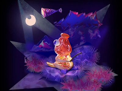 Fish the fisher | 2023 Moon Festival motion 3d animation blender illustration motion motion graphics