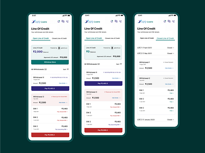 Line of Credit- Lending product portfolio branding lending loans product design qualitative research study research process ui user research ux