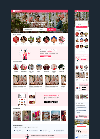 Wedding Bazaar by matrimony product homepage design branding colour palette ui ux ux writing visual design visual hierarchy