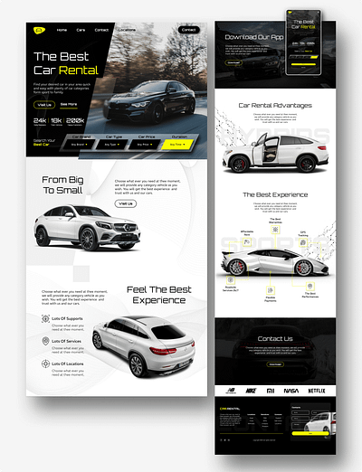 Car Rental Home Page 3d abstract animation branding car car rental cars figma form graphic design home page landing page logo modern design motion graphics rental ui ui design ux design vehicle