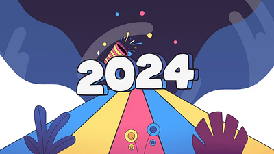 Happy New Year 2024 2024 animation happy new year illustration motion graphics