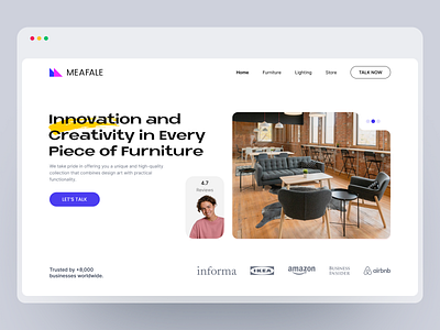 MEAFALE - FURNITURE HEADER CONCEPT branding concept design dribbble furniture graphic design header ui welovedesign
