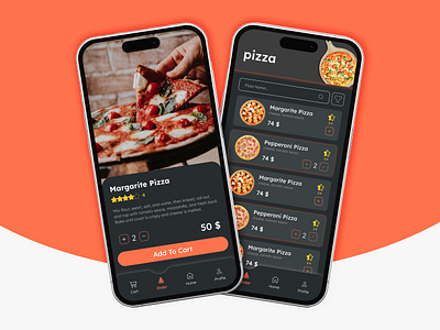 Order Pizza app dark mode design food mobile app order app order pizza pizza ui ux