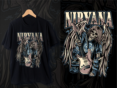 NIRVANA T SHIRT app branding design graphic design illustration logo typography ui ux vector