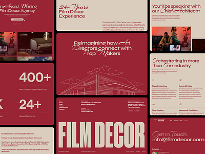 Film Decor 2024 | Film & Event Prop Agency Web Design bold color digital experience illustration props typography uxui web design website