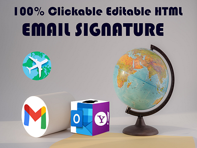 Editable clickable HTML EMAIL SIGNATURE canva clickable editable gif graphic design html logo editing photoshop psd