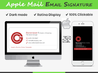 APPLE MAIL EMAIL SIGNATURE animation canva design email signature gif graphic design logo photoshop vector