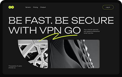 VPN Service design autolayout black brutalism dark figma neon ui ux web web design