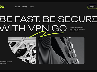 VPN Service design autolayout black brutalism dark figma neon ui ux web web design