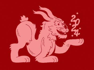 2024 Dragon Bunny bunny character design design doodle dragon drawing illustration new year vector