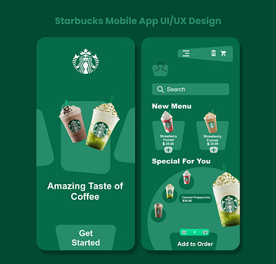 Starbucks Mobile App UI/UX Design app app design branding dashboard design figma figma design graphic design mobile mobile app design mobile design mobile ui mobile ux starbucks mobile app ui ui ux user experience user interface ux website