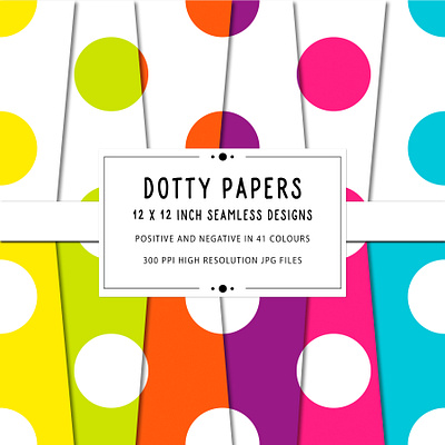Dotty Design Seamless Pattern Pack in 41 Colours background design digital paper digital pattern graphic design illustration pattern seamless seamless pattern