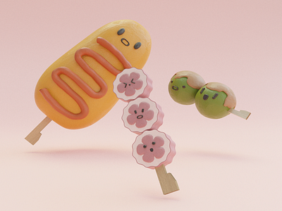 Food on a stick - 3D Modeling in Blender 3d 3dobject blender cute modeling