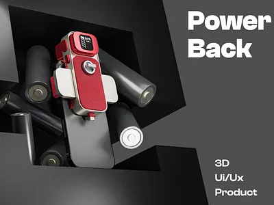 PowerBack {sticky Power Bank } 3d charge power powerbank product ui ux
