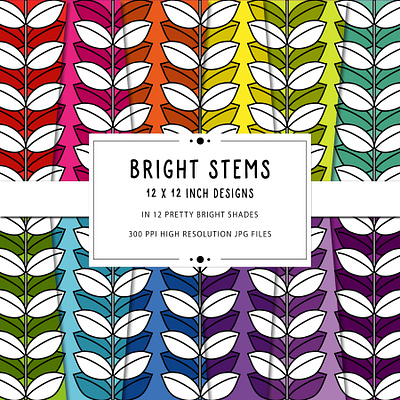 Stems Design Digital Patterns background design digital paper digital pattern graphic design illustration pattern