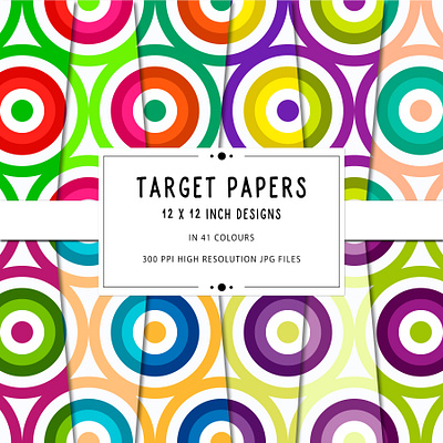 Target Design Digital Pattern in 41 Colours background design digital paper digital pattern graphic design illustration pattern