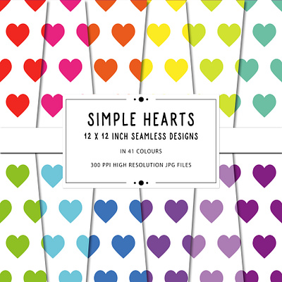 Simple Hearts Seamless Pattern Designs background design digital paper digital pattern graphic design illustration pattern seamless seamless pattern