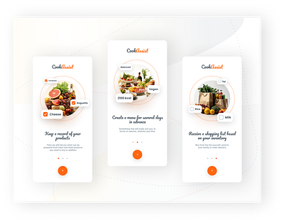 App Onboarding ai app diet food delivery mobile app onboarding screens shoppling list ui ui design ux