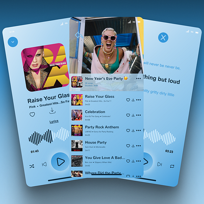 Music App 🎧 design graphic design ui uicards uidesign