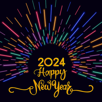 Happy New Year Image | Happy New Year card | 2024 ecard 3d graphic design