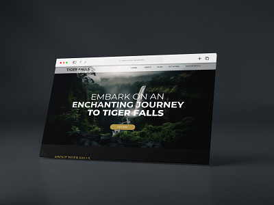 Banner section of Tiger Falls Website art black branding darktheme design designer draw dribble figma graphic design illustration logo minimal ui ux website