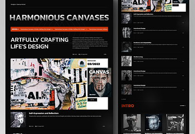 Art & Design (Harmonious Cancaves) art art and design design figma illustration interface landing page life art product design ui ui design uiux uiux design user interface ux ux design web design website