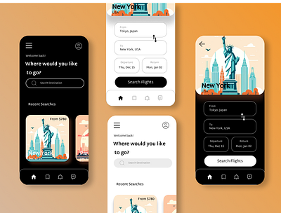 Travel Booking App app flight booking iphone 15 travel ui ui design user interface