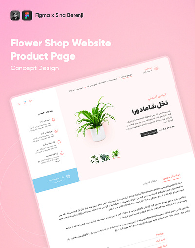 Flower Shop Website: Product Page | Concept Design figma flower shop flower shop website pink website product page sina berenji single product page ui ui ux ux web design website