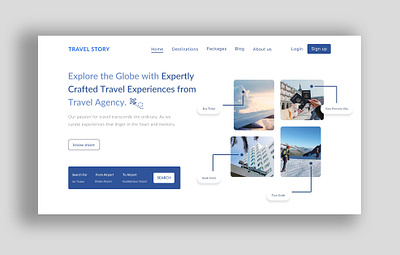 TRAVEL STORY- Landing Page Design. landing [age landing page design travel agancy travels ui ui ux user experience user interface web design