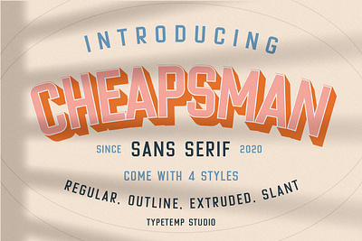Cheapsman Sans Serif Display extruded font retro font sans font sans serif sans serif display sans serif font sans serif fonts
