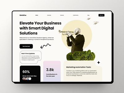 Landing page - Digital Marketing Agency above the fold beautiful branding design digital marketing ecommerce elegant graphic design inspiration israt landing page minimal simple ui ux