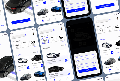 Car Rental App app design illustration ui ux