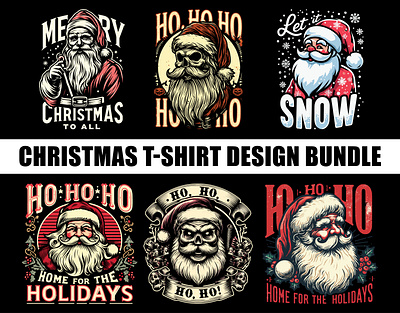 Christmas T-shirt Design Bundle adobe illustrator