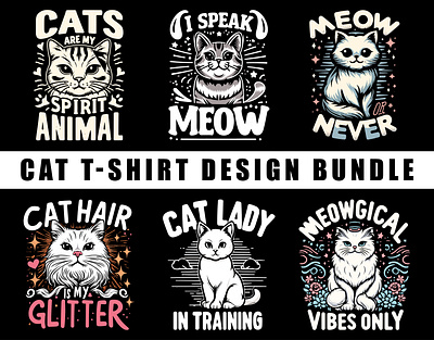 Cat T-shirt Design Bundle adobe illustrator cat cat tshirt